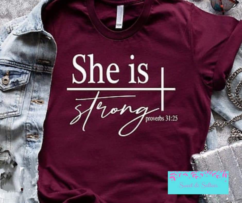 She is strong graphic T-shirt