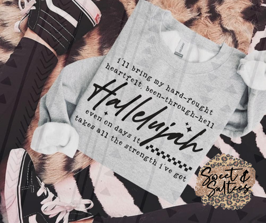 Hard fought hallelujah graphic t-shirt