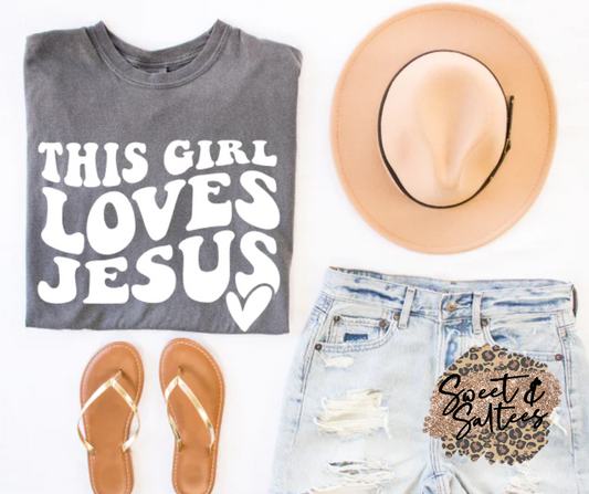 This Girl Loves Jesus Graphic T-shirt