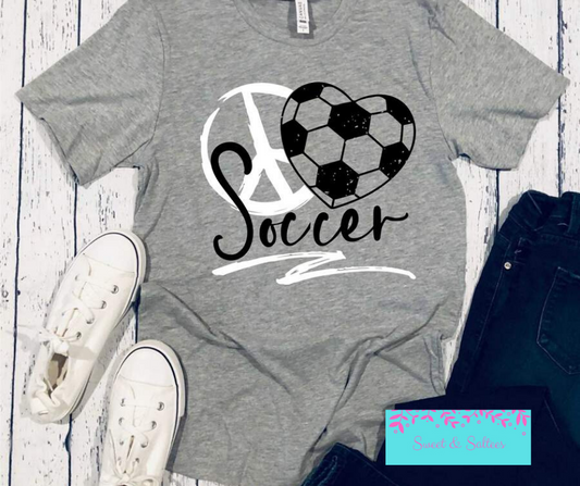 Peace Love Soccer graphic T-shirt