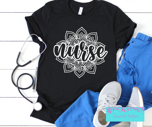 Nurse Mandala Graphic T-shirt