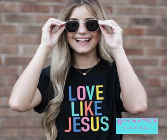 Love like Jesus full color graphic t-shirt