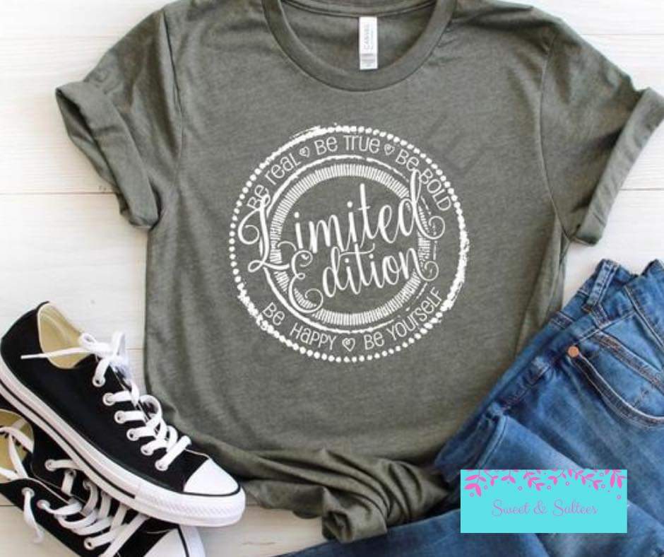Limited Edition white print graphic T-shirt