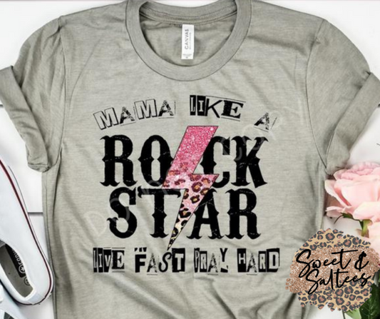 Mama Like A Rockstar Graphic T-shirt